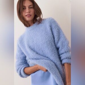 Marine Layer Cozy Teddy Eyelash New Blue Sweater-NWT’s